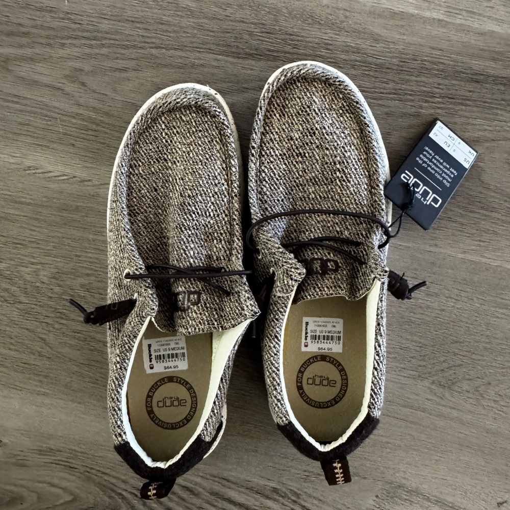 Hey Dude Textured Tan and Brown Shoes